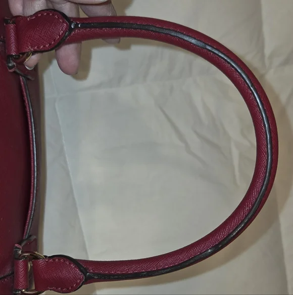 Michael Kors Red SANDRINE STUDDED SATCHEL - Picture 5 of 13
